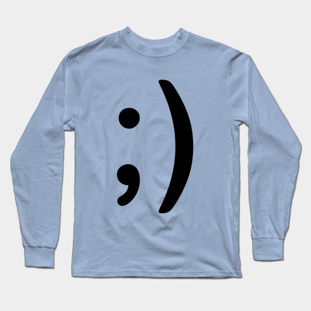 Winky Face Long Sleeve T-Shirt by T_Sh1rt_Dan